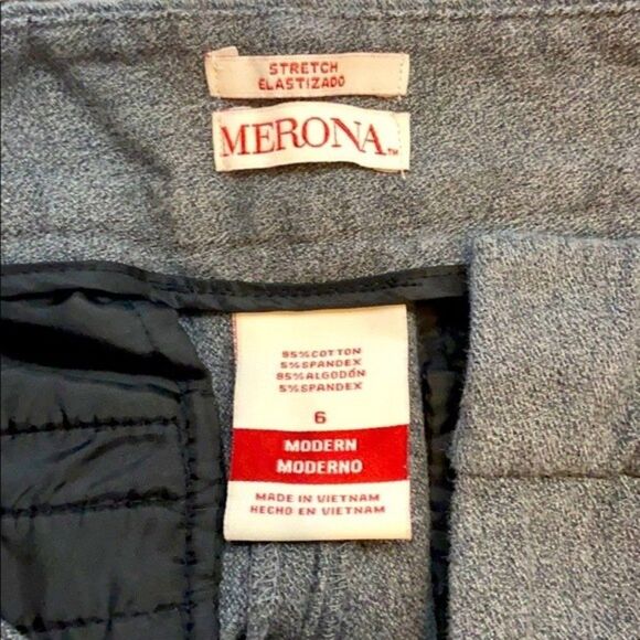 Merona Women’s Gray Stretch Ankle Crop Pant Size 6 - Picture 3 of 5